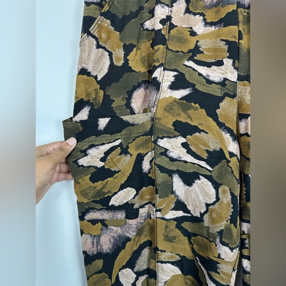 Democracy Printed Cotton Crop Wide Leg Pull On Pockets Pants Women’s Sz XL - Picture 2 of 11